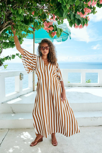 Eb & Ive - Treville Stripe Maxi Dress - Caramel
