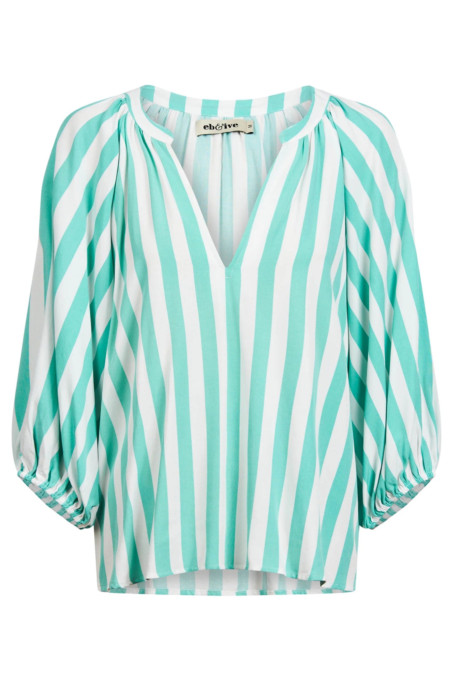 Eb & Ive - Treville Stripe Blouse - Aqua