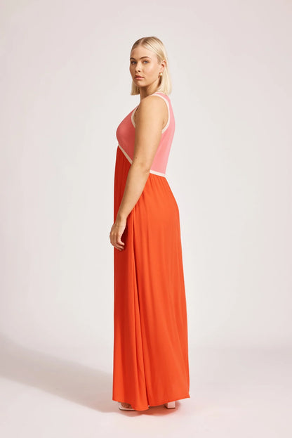 Eb & Ive - Alegria Spliced Maxi Dress - Cameo/Coral