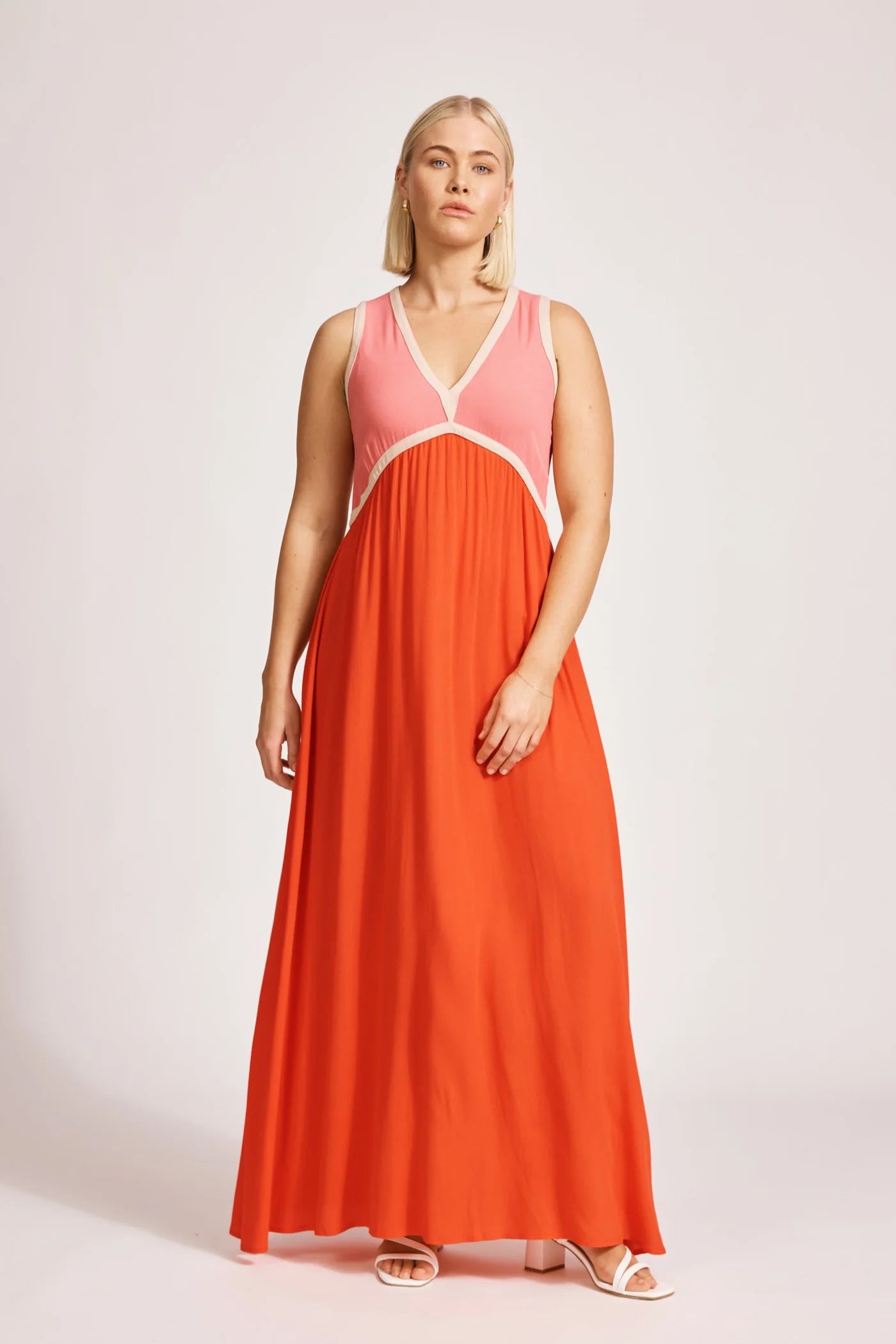 Eb & Ive - Alegria Spliced Maxi Dress - Cameo/Coral