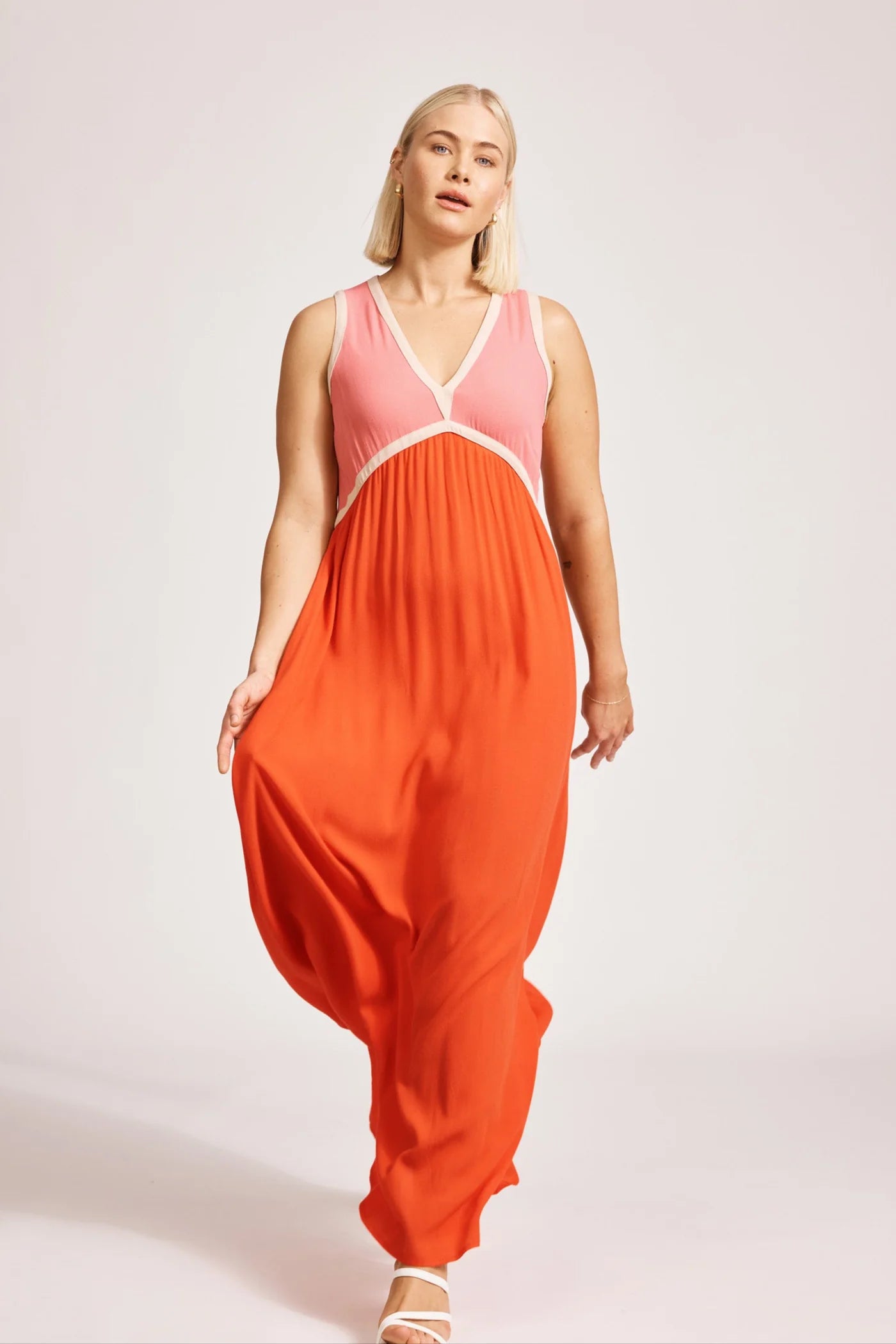 Eb & Ive - Alegria Spliced Maxi Dress - Cameo/Coral
