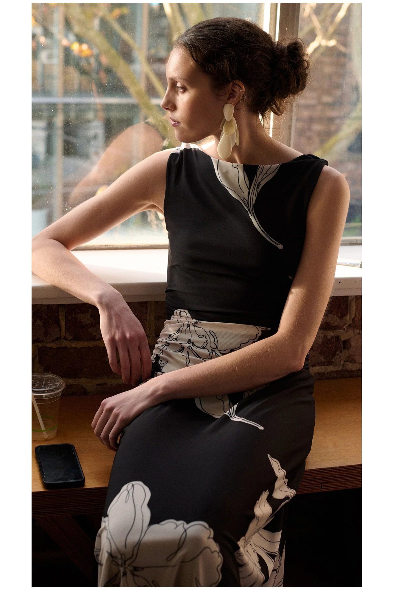 STAPLE THE LABEL - Veda Mesh Midi Dress - Black/Floral