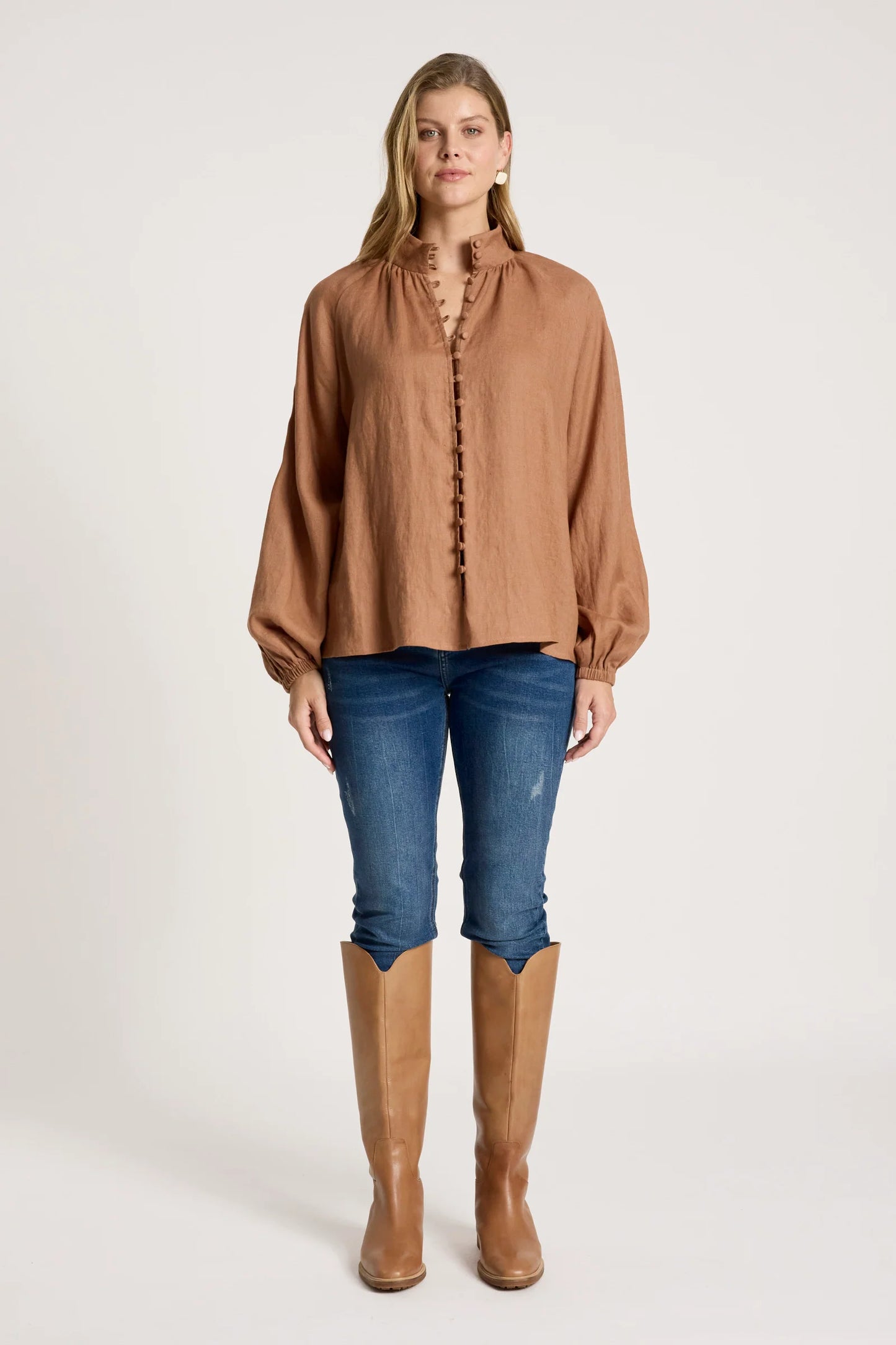 EB+IVE - Bajau Button Shirt - Clay