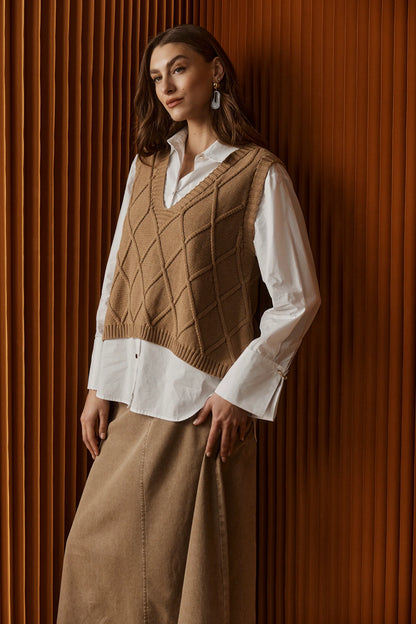 EB+IVE - Liora Knit Vest - Mocha