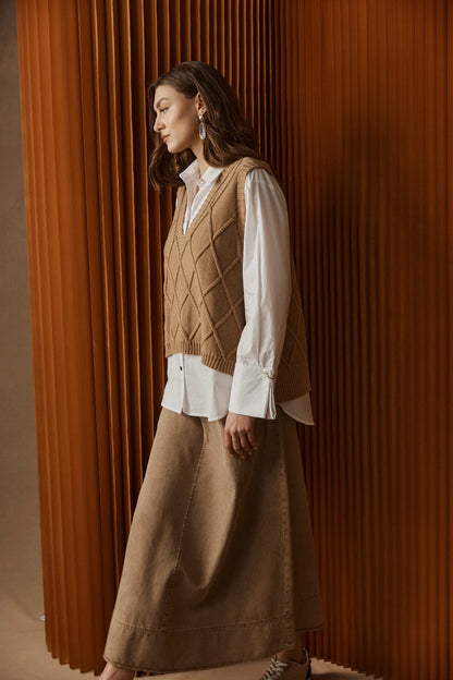 EB+IVE - Liora Knit Vest - Mocha