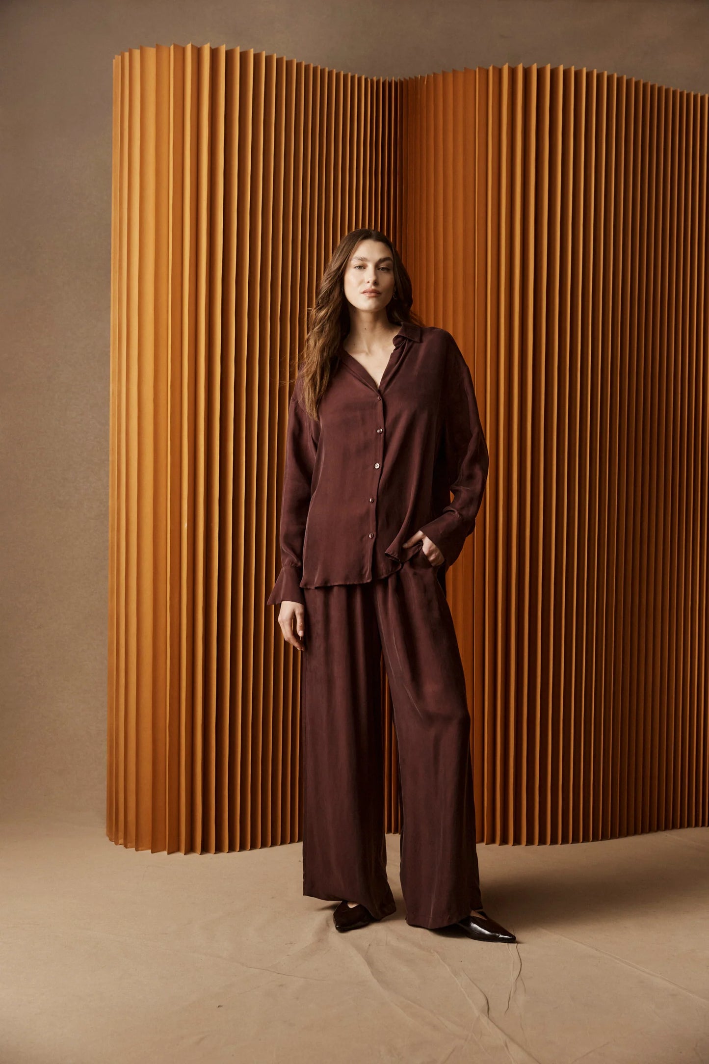 EB+IVE - Calista Shirt - Mahogany
