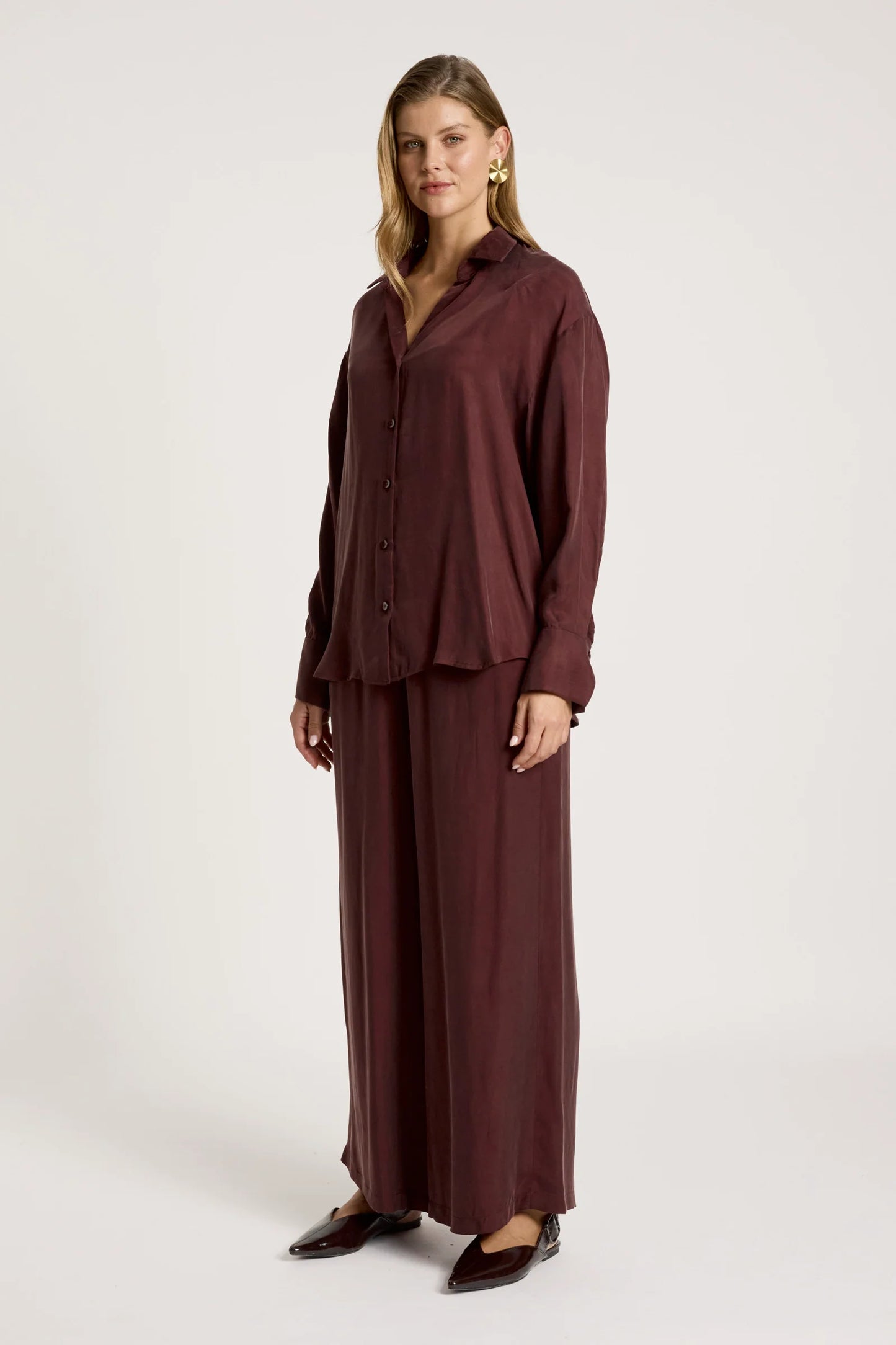 EB+IVE - Calista Shirt - Mahogany
