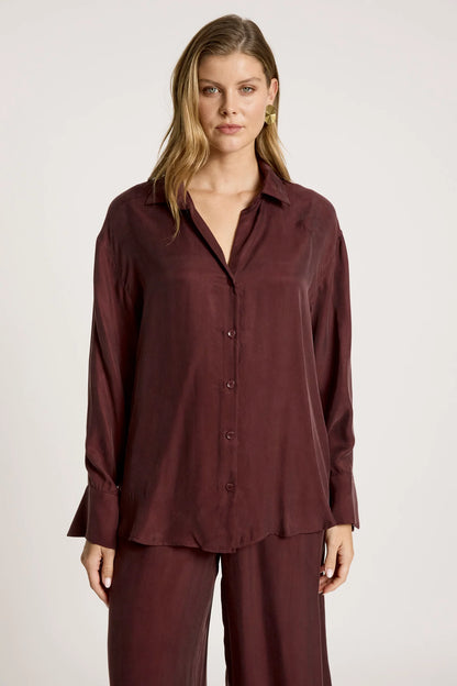 EB+IVE - Calista Shirt - Mahogany