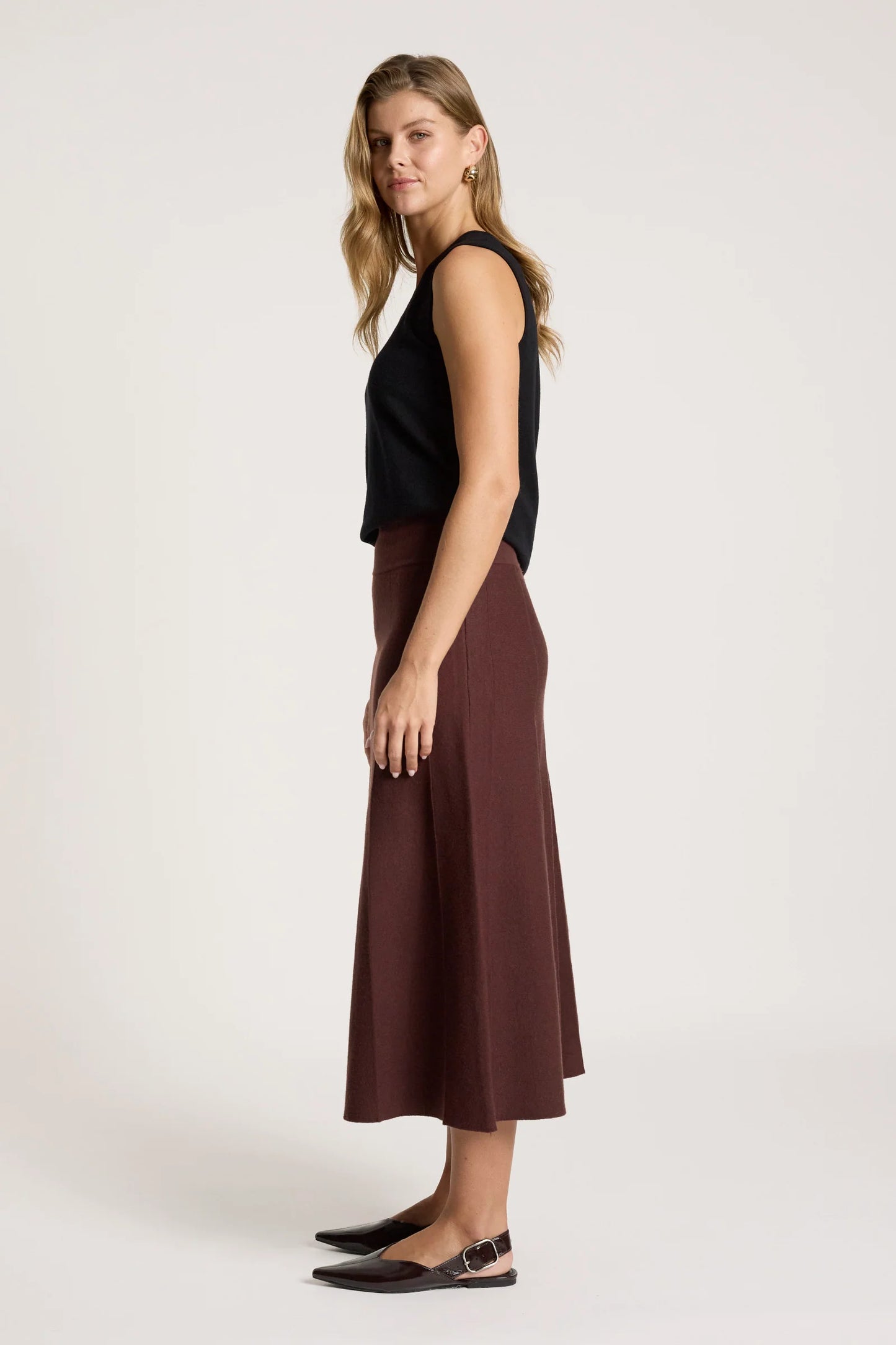 EB+IVE - Zala Knit Skirt - Mahogany