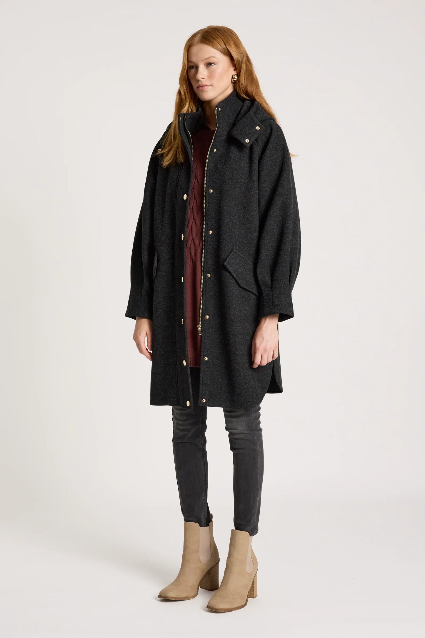 EB+IVE - Sable Hood Jacket - Char