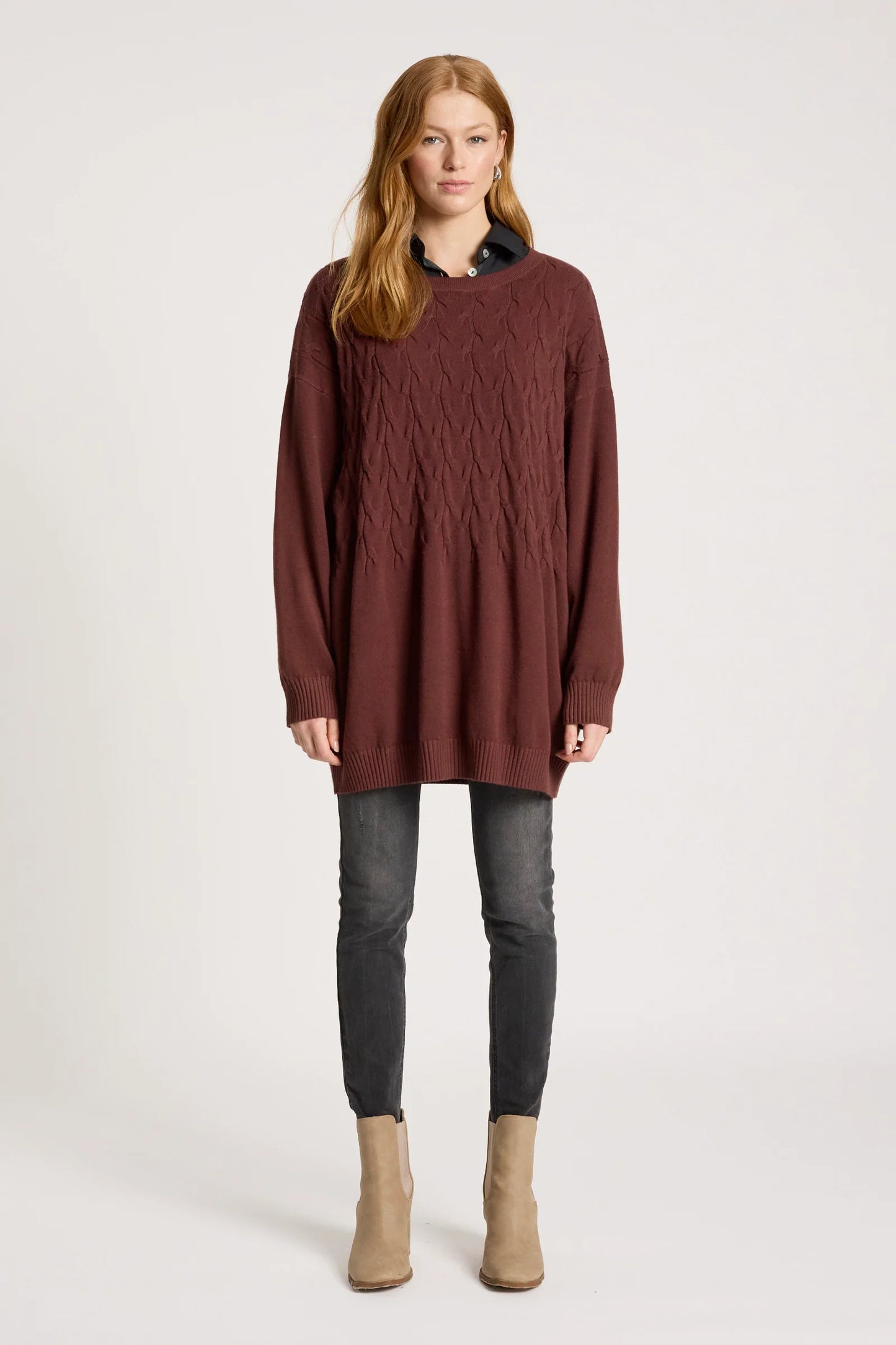EB+IVE - Samira Relaxed Knit - Mahogany