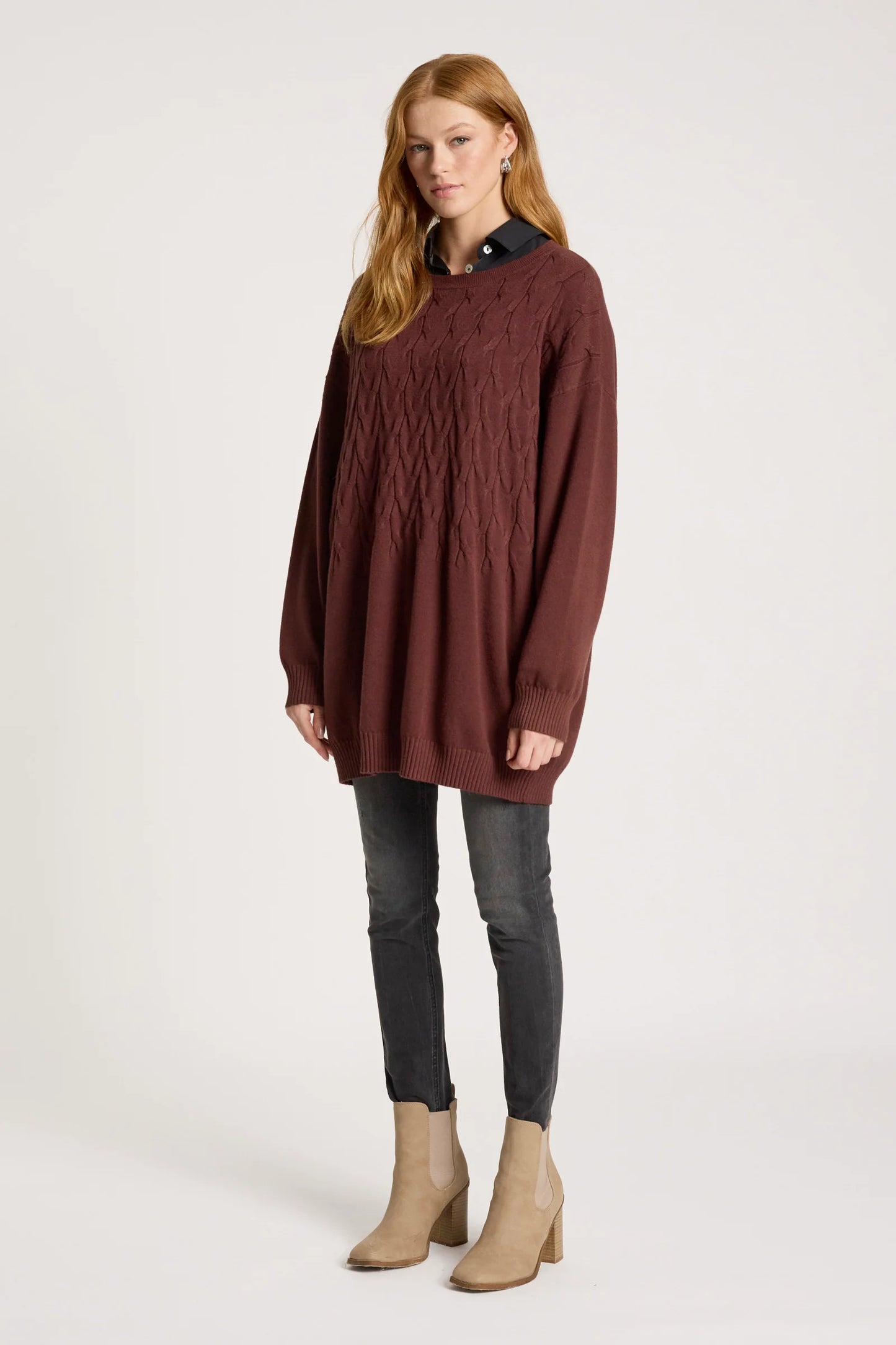 EB+IVE - Samira Relaxed Knit - Mahogany