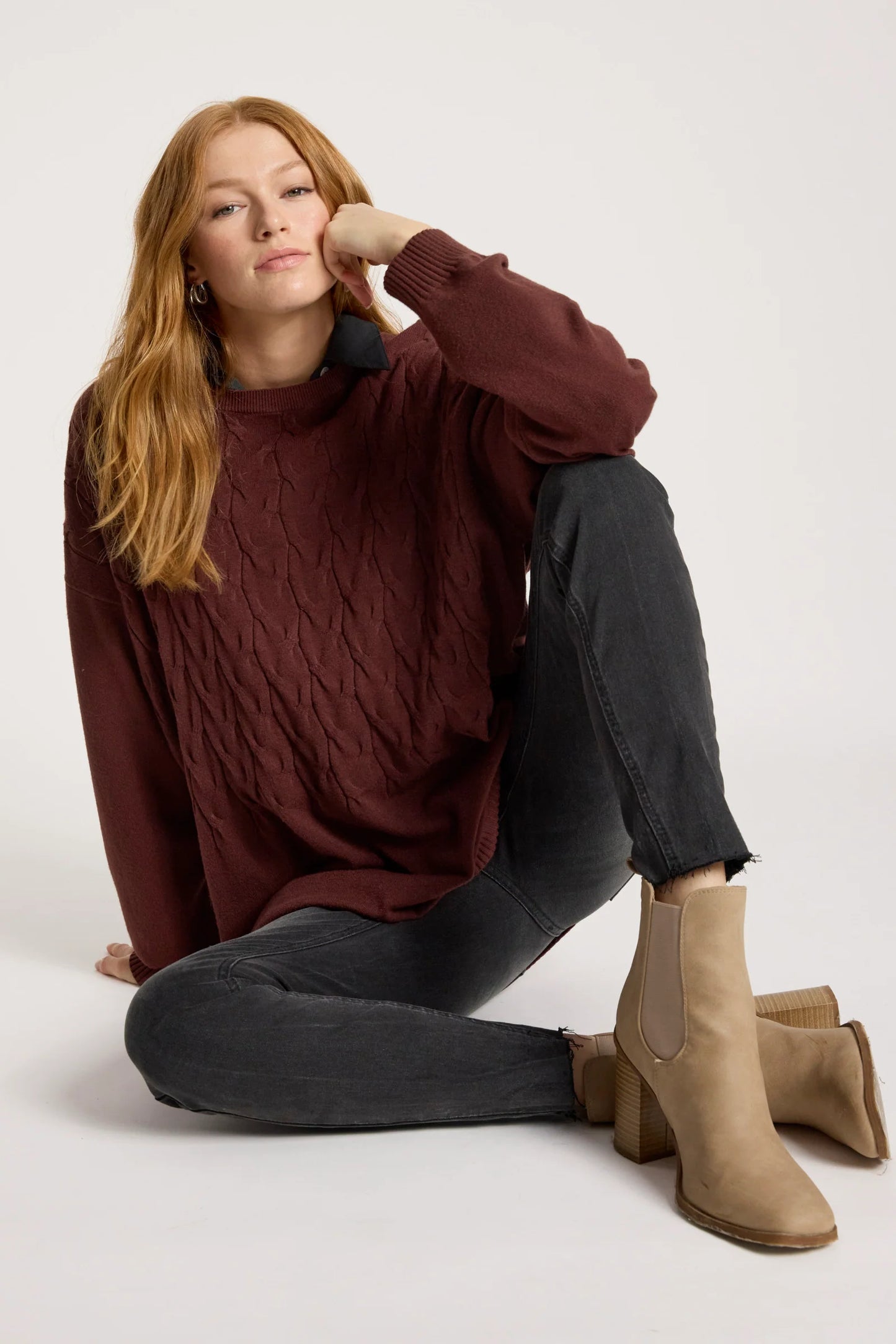 EB+IVE - Samira Relaxed Knit - Mahogany