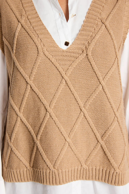EB+IVE - Liora Knit Vest - Mocha
