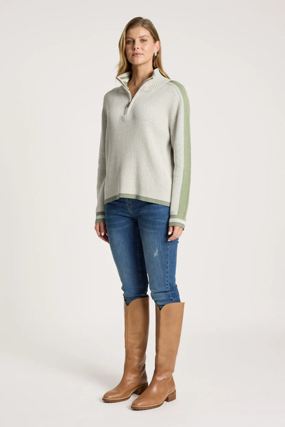 EB+IVE - Liora Zip Jumper - Bisque/Sage