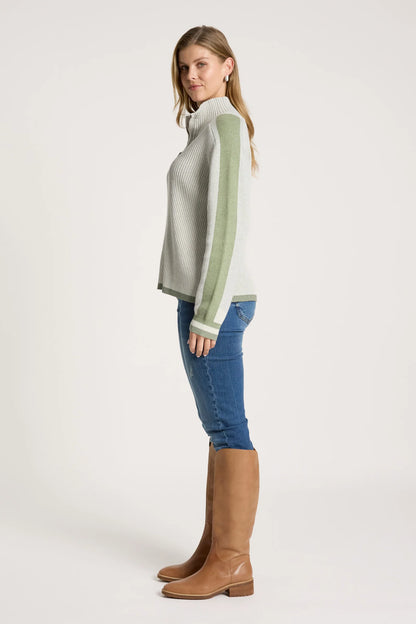 EB+IVE - Liora Zip Jumper - Bisque/Sage