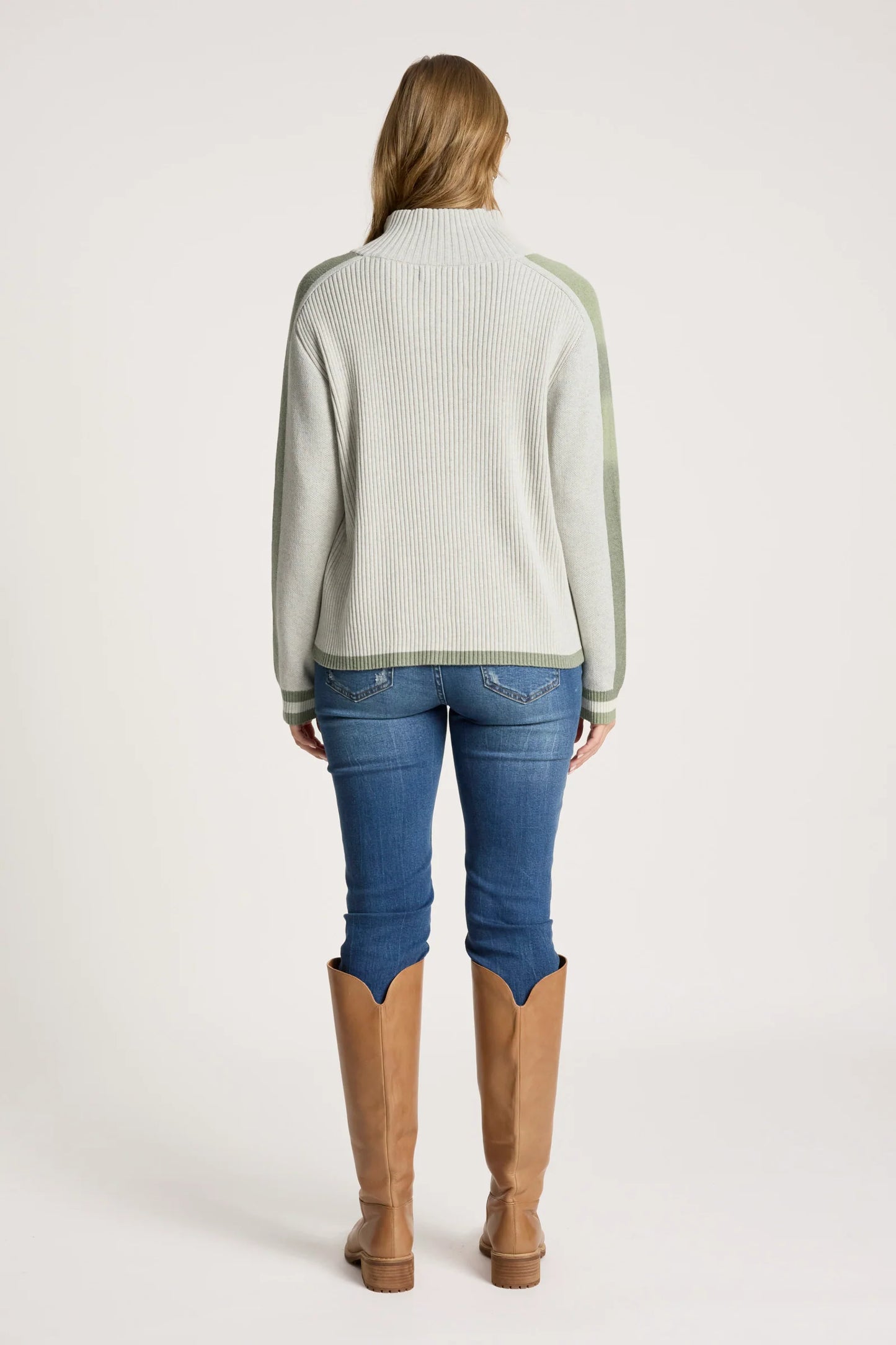 EB+IVE - Liora Zip Jumper - Bisque/Sage