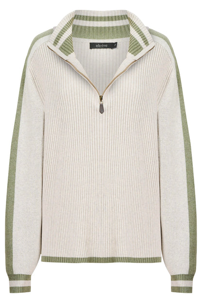 EB+IVE - Liora Zip Jumper - Bisque/Sage