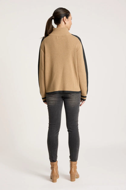 EB+IVE - Liora Zip Jumper - Mocha/Char