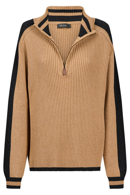 EB+IVE - Liora Zip Jumper - Mocha/Char