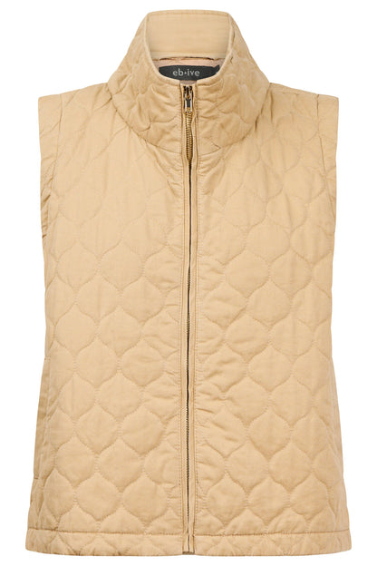 EB+IVE - Sansi Quilted Crop Vest - Dune