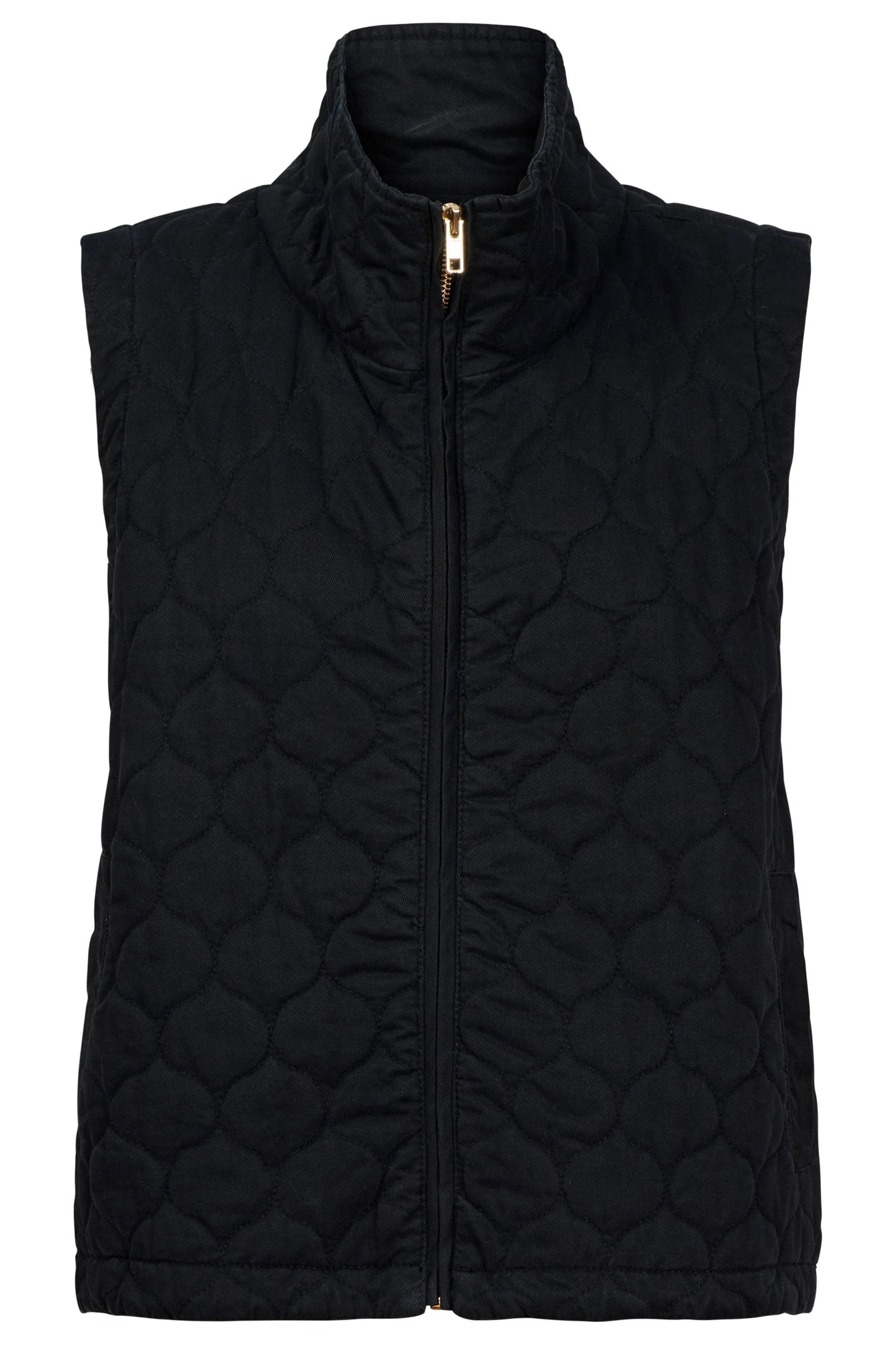 EB+IVE - Sansi Quilted Crop Vest - Black