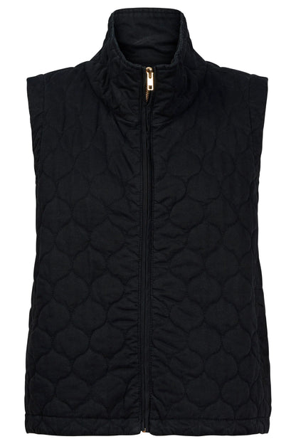 EB+IVE - Sansi Quilted Crop Vest - Black