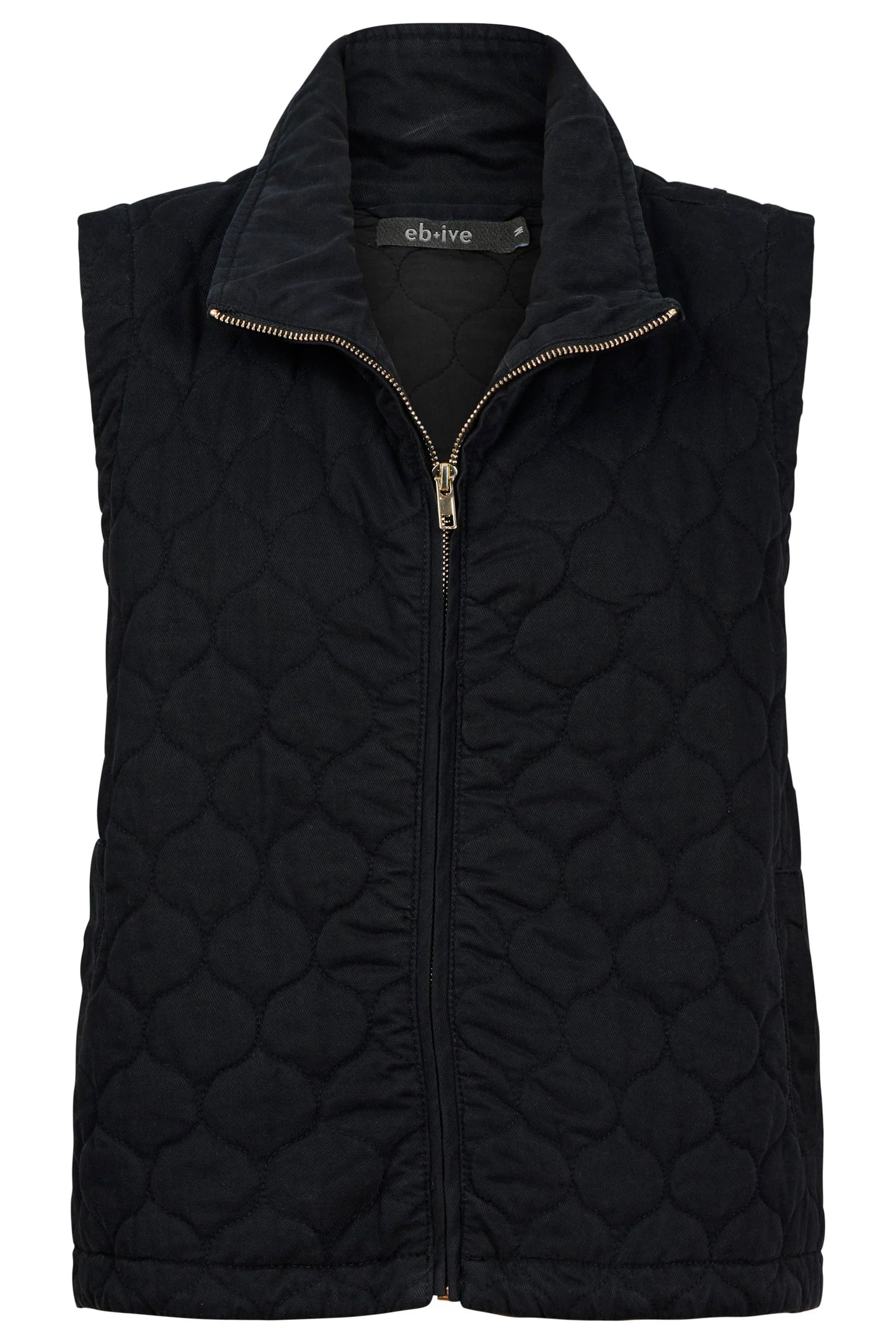 EB+IVE - Sansi Quilted Crop Vest - Black