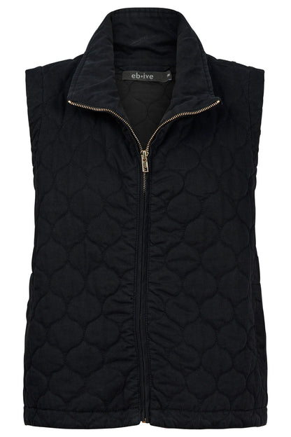 EB+IVE - Sansi Quilted Crop Vest - Black