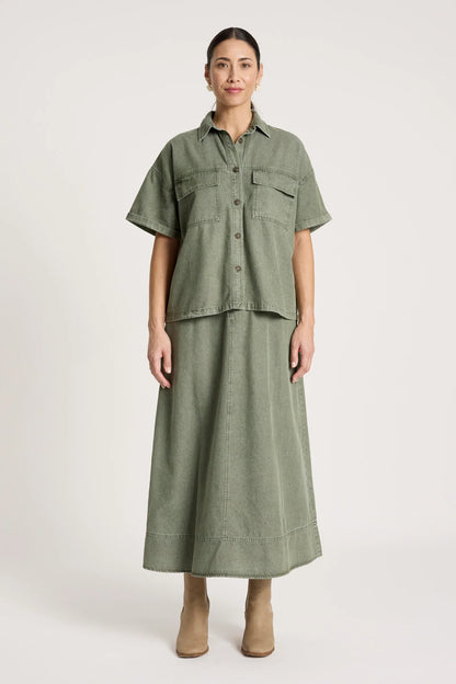 EB+IVE - Bodhi Denim Shirt - Olive
