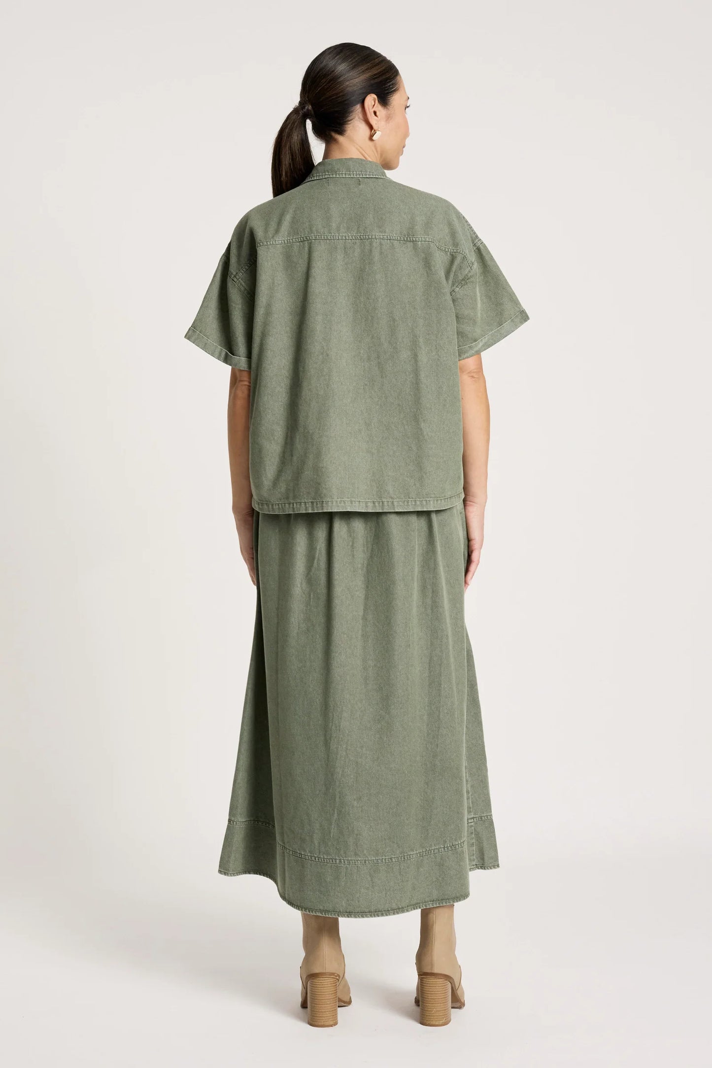 EB+IVE - Bodhi Denim Shirt - Olive