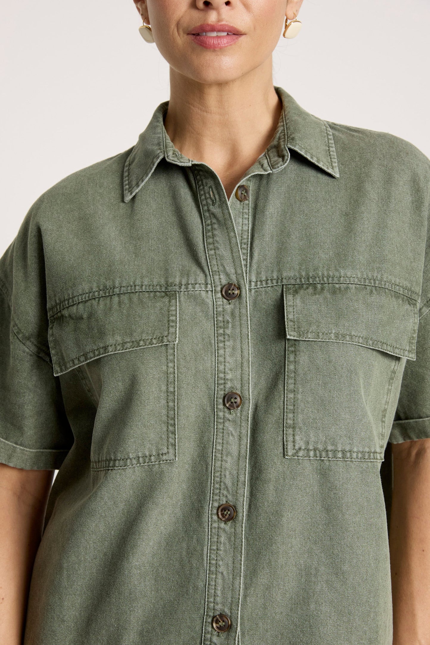 EB+IVE - Bodhi Denim Shirt - Olive