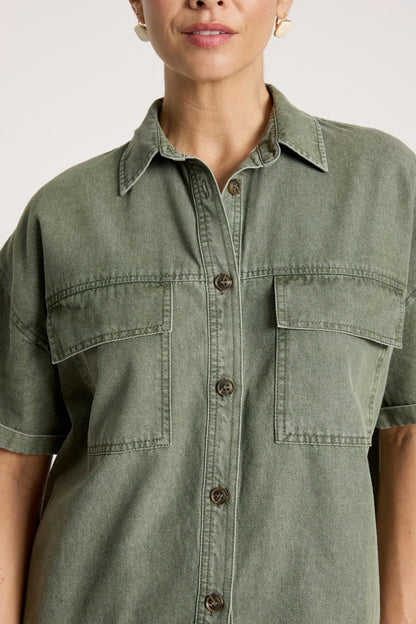 EB+IVE - Bodhi Denim Shirt - Olive