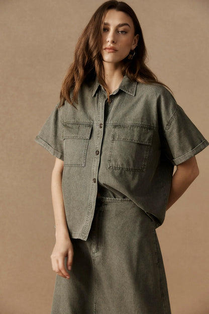 EB+IVE - Bodhi Denim Shirt - Olive