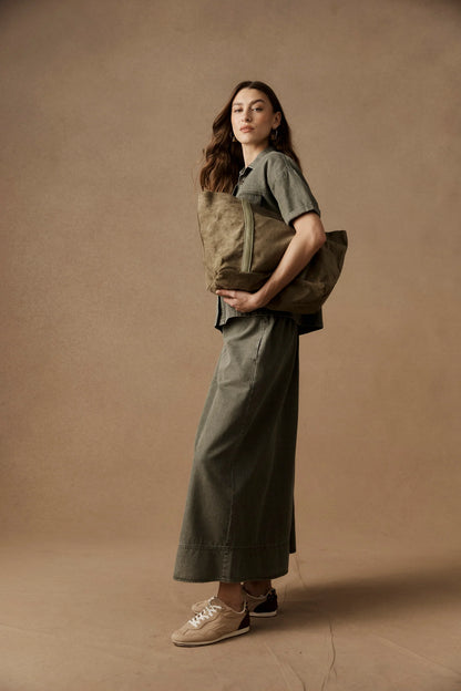 EB+IVE - Bodhi Denim Skirt - Olive