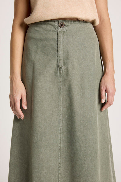 EB+IVE - Bodhi Denim Skirt - Olive