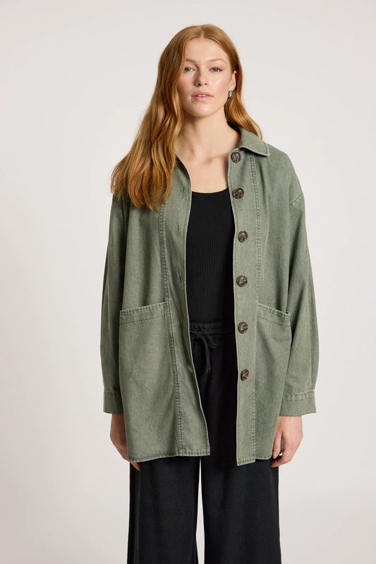 EB+IVE - Bodhi Denim Jacket - Olive