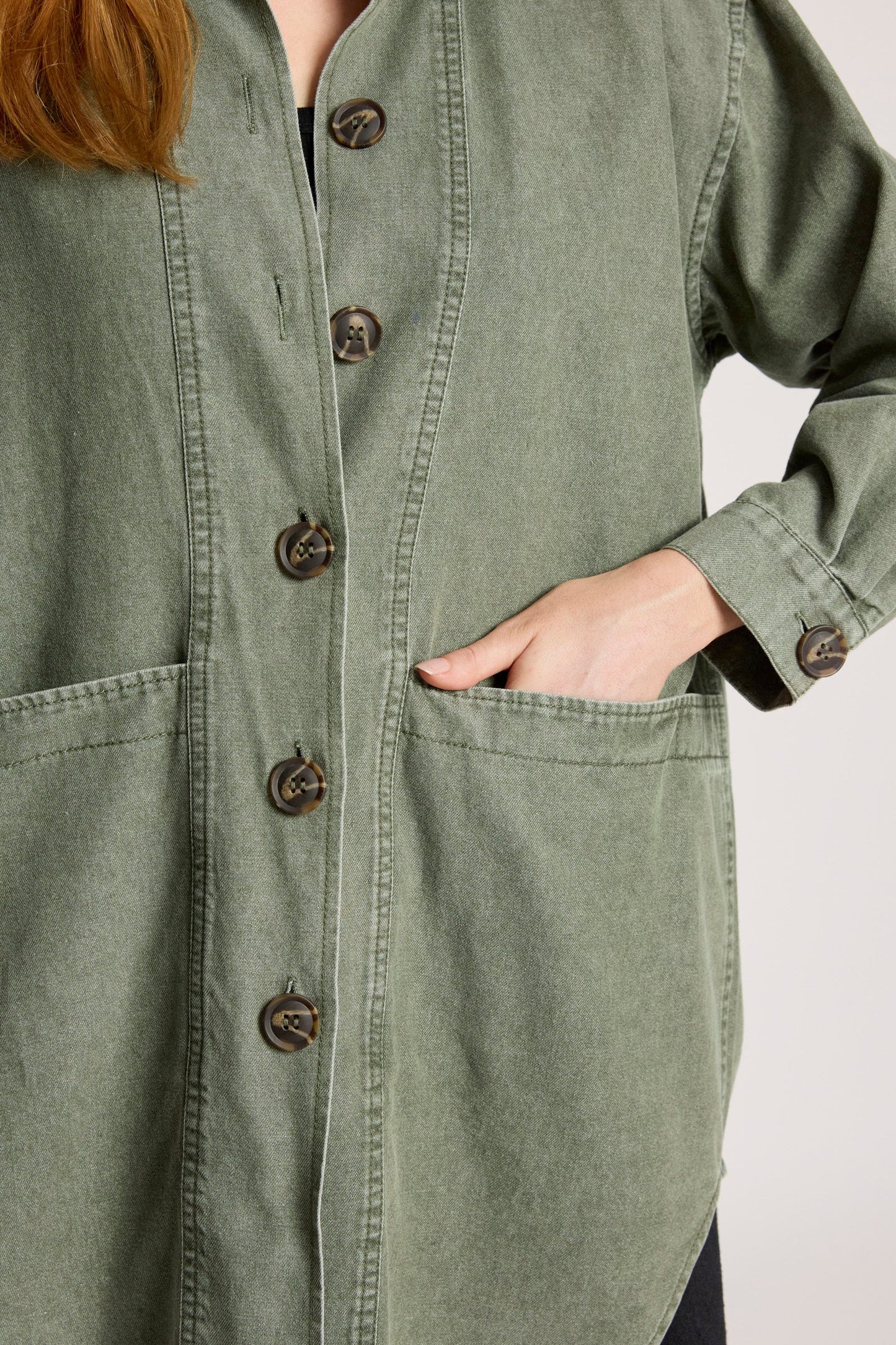 EB+IVE - Bodhi Denim Jacket - Olive