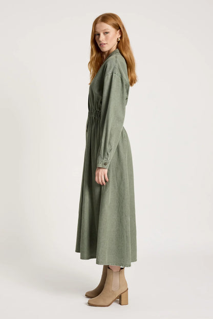 EB & IVE - Bodhi Denim Dress - Olive