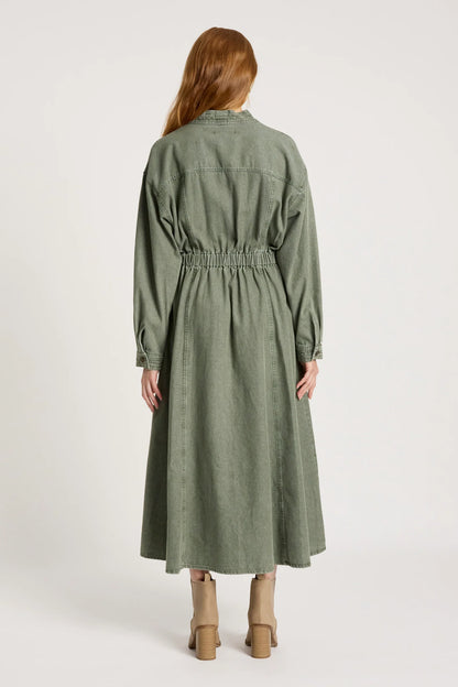 EB & IVE - Bodhi Denim Dress - Olive