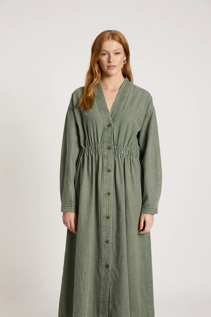 EB & IVE - Bodhi Denim Dress - Olive