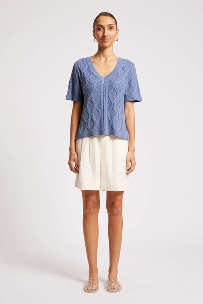 EB+IVE - Casa Cable V Knit - Marine