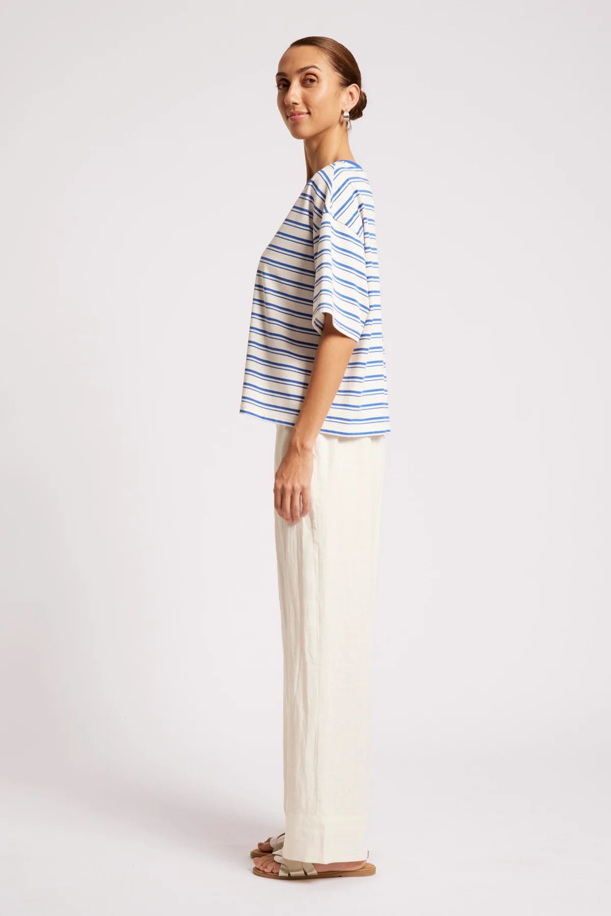 EB+IVE - Paloma Striped Tshirt - Azure/White