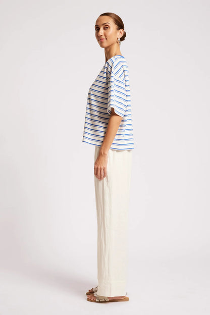 EB+IVE - Paloma Striped Tshirt - Azure/White