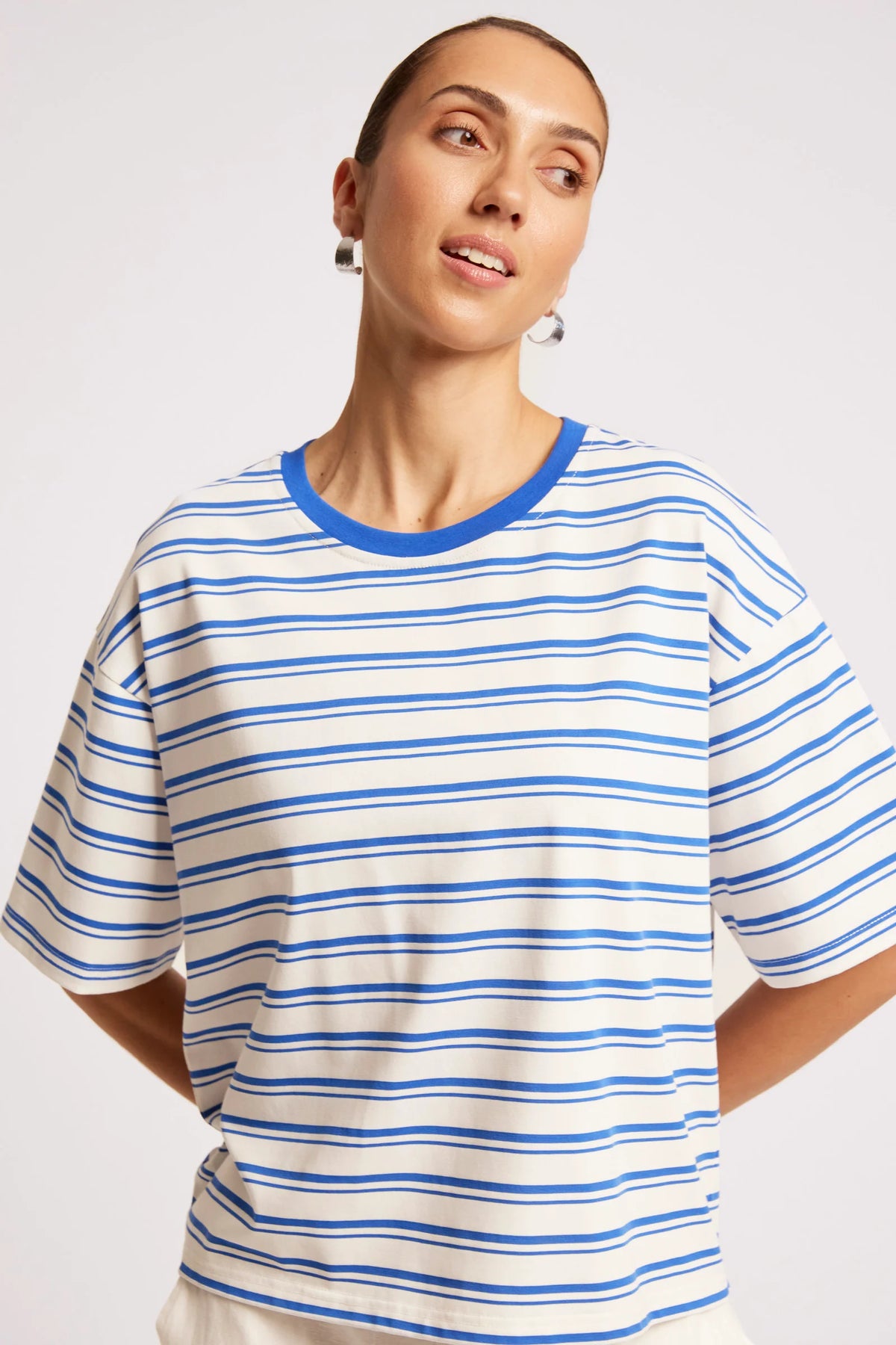 EB+IVE - Paloma Striped Tshirt - Azure/White