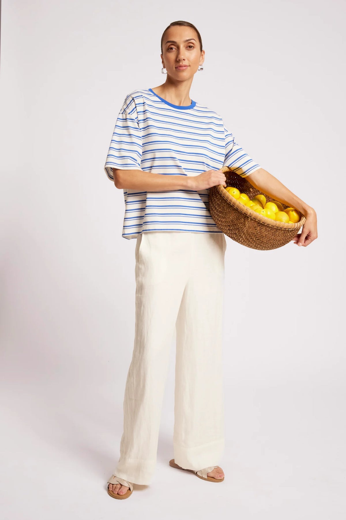 EB+IVE - Paloma Striped Tshirt - Azure/White