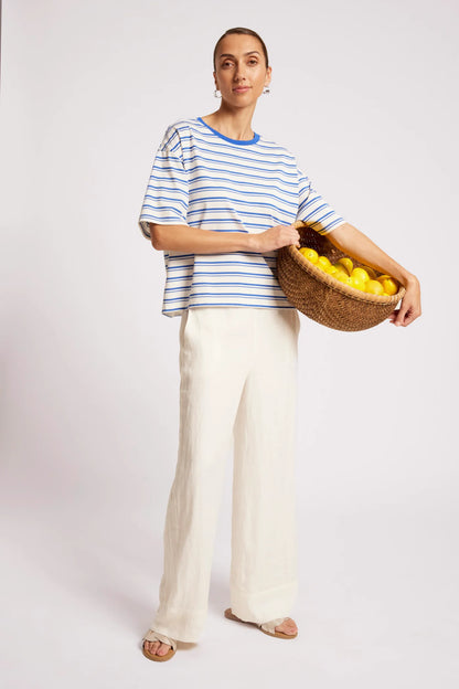 EB+IVE - Paloma Striped Tshirt - Azure/White