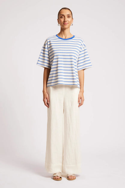 EB+IVE - Paloma Striped Tshirt - Azure/White