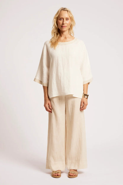 EB+IVE - Maris Relaxed Splice Top - White/Tusk