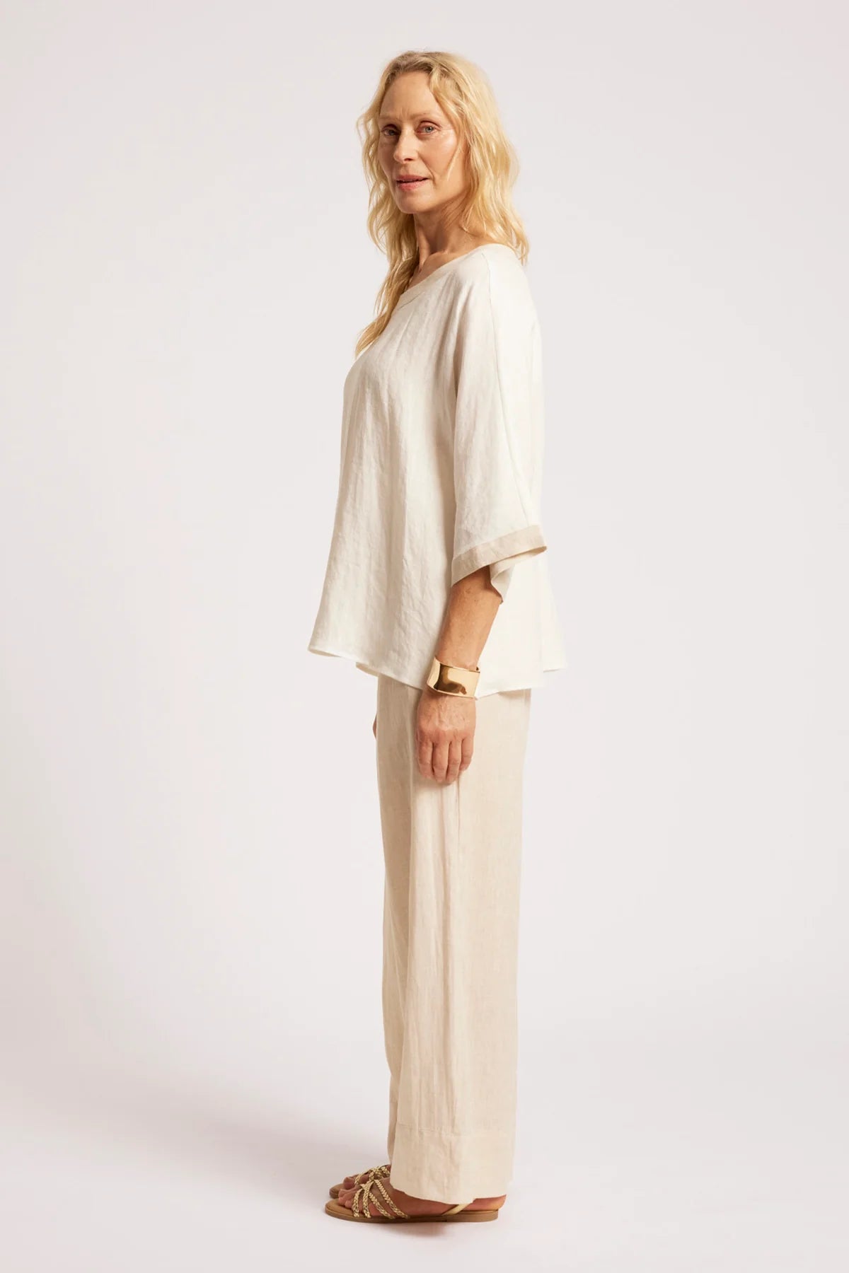 EB+IVE - Maris Relaxed Splice Top - White/Tusk